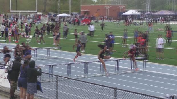 Girls 100 Hurdles Heat 8