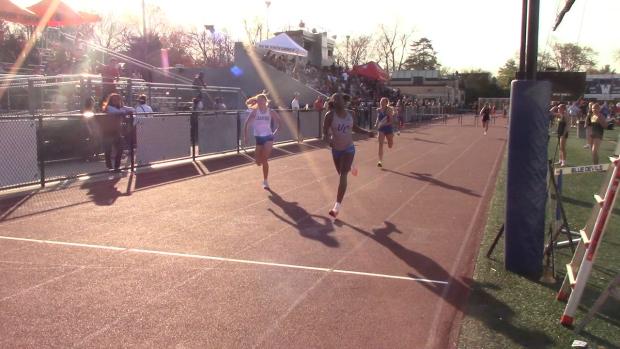 Finish Of The Girls 400 Hurdles