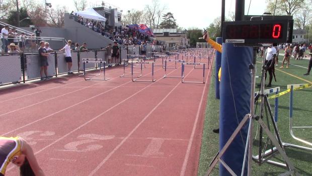 Finish Of The Girls Shuttle Hurdles 