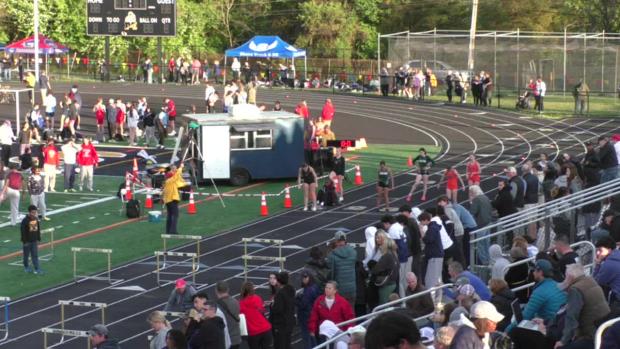 Varsity Girls 4x100 Shuttle Hurdle Relay Finals Section 1 - Monm