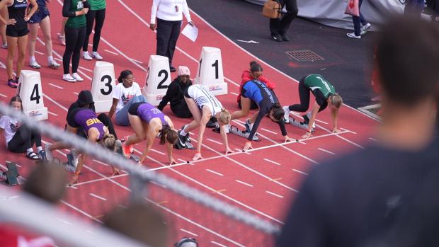 Girls 100 Hurdles Prelims Heat 1