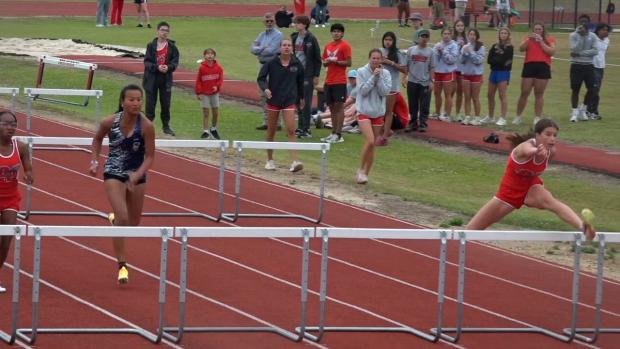 Girls 100 Hurdles Finals Section 1