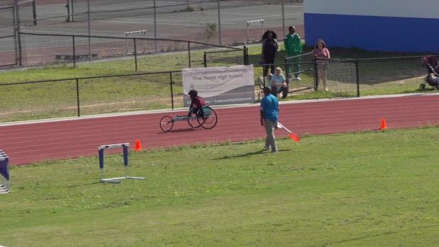 Girls 200 Wheelchair Race Finals Section 1