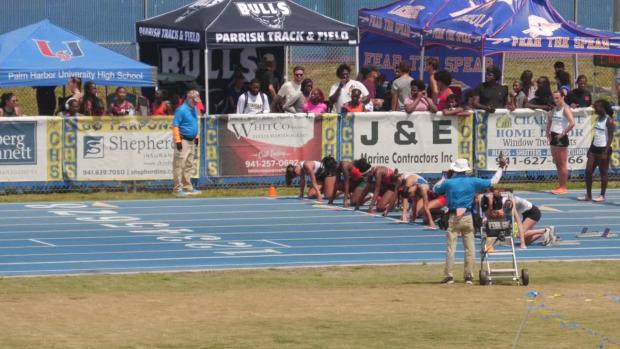 Girls 3A3 100m Hurdles Heat 1