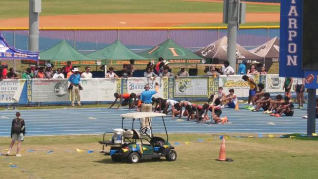 Boys 110 Hurdles Heat 1