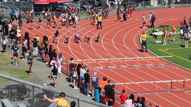 Group 3 Girls 100 Hurdles Prelims Heat 1