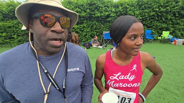 Amyjia Robinson settles down in her 100HH prelim
