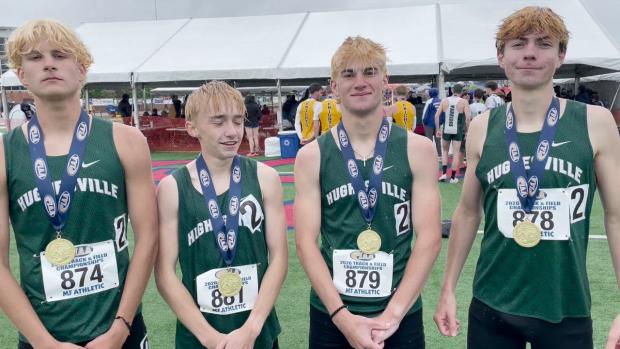 Hughesville after its boys AA 4x800 win