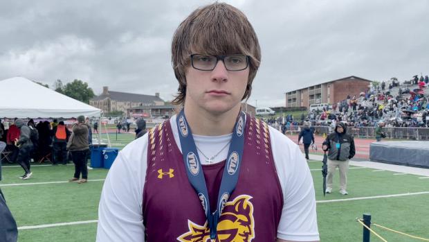 Grayson Pitman after his dominant AAA discus triumph
