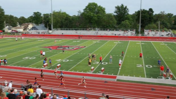 Girls 100 Prelims Heat 1
