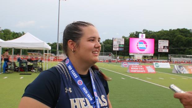 Megan Bruce Wins C5 SP on Final Throw-Earns Helias TeamTitle