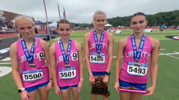 Liberty Girls Win C5 4x800 Championship 