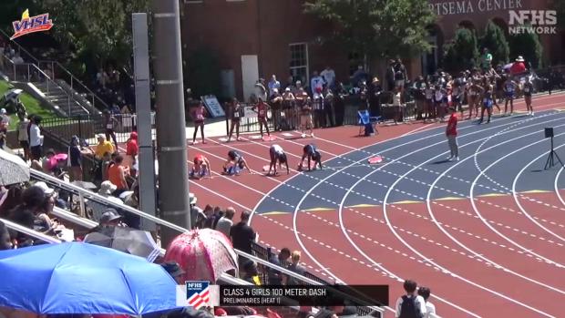 4A Girls 100 Prelims Heat 1