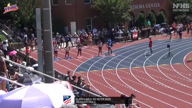 4A Girls 100 Prelims Heat 3