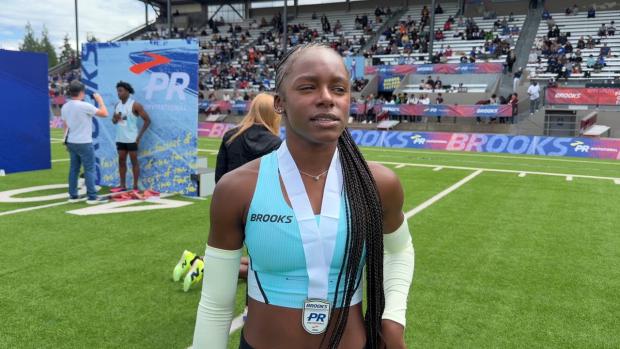 Ashtyn Lewis after winning 400m in 52.63