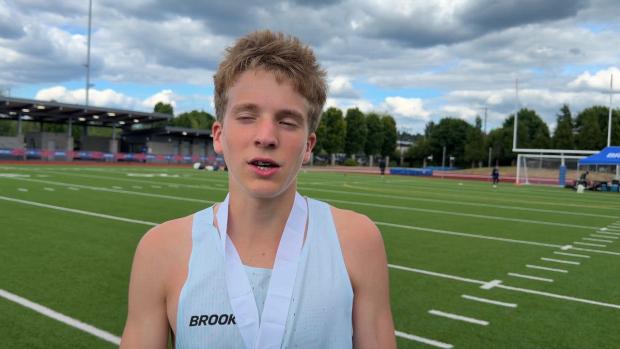 Quenton Lanese after Freshman Mile Brooks PR Title 4:10.59